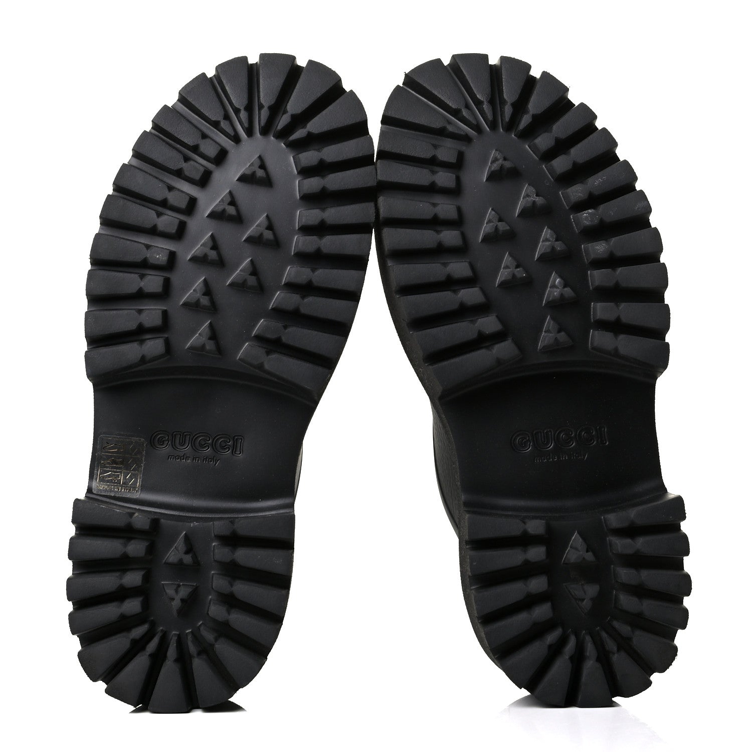 Gucci Rubber GG Monogram Perforated Elea Platform 55mm Lug Sole Sandals 38 Black 4 of 7