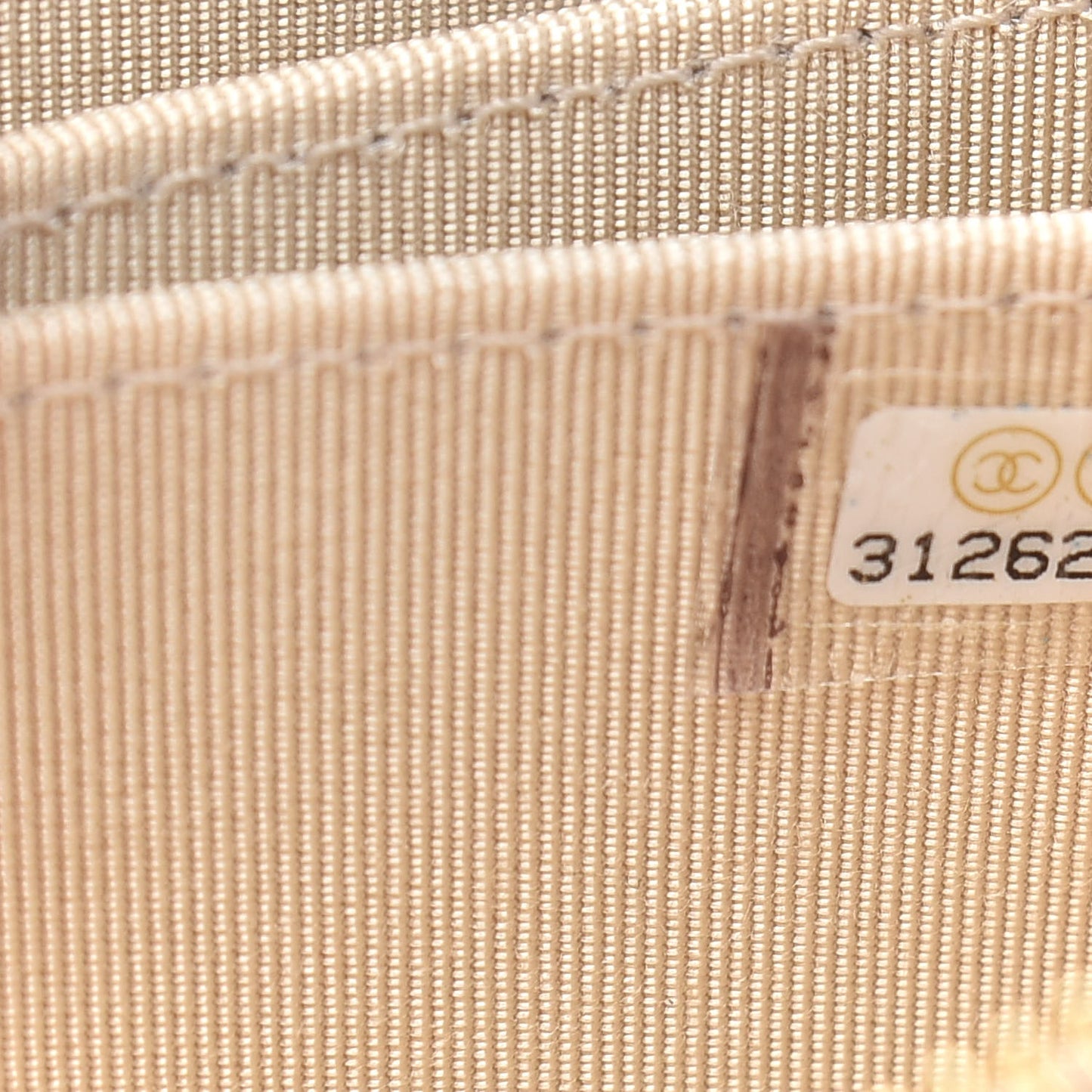 Iridescent Calfskin Quilted Zip Coin Purse Wallet Beige