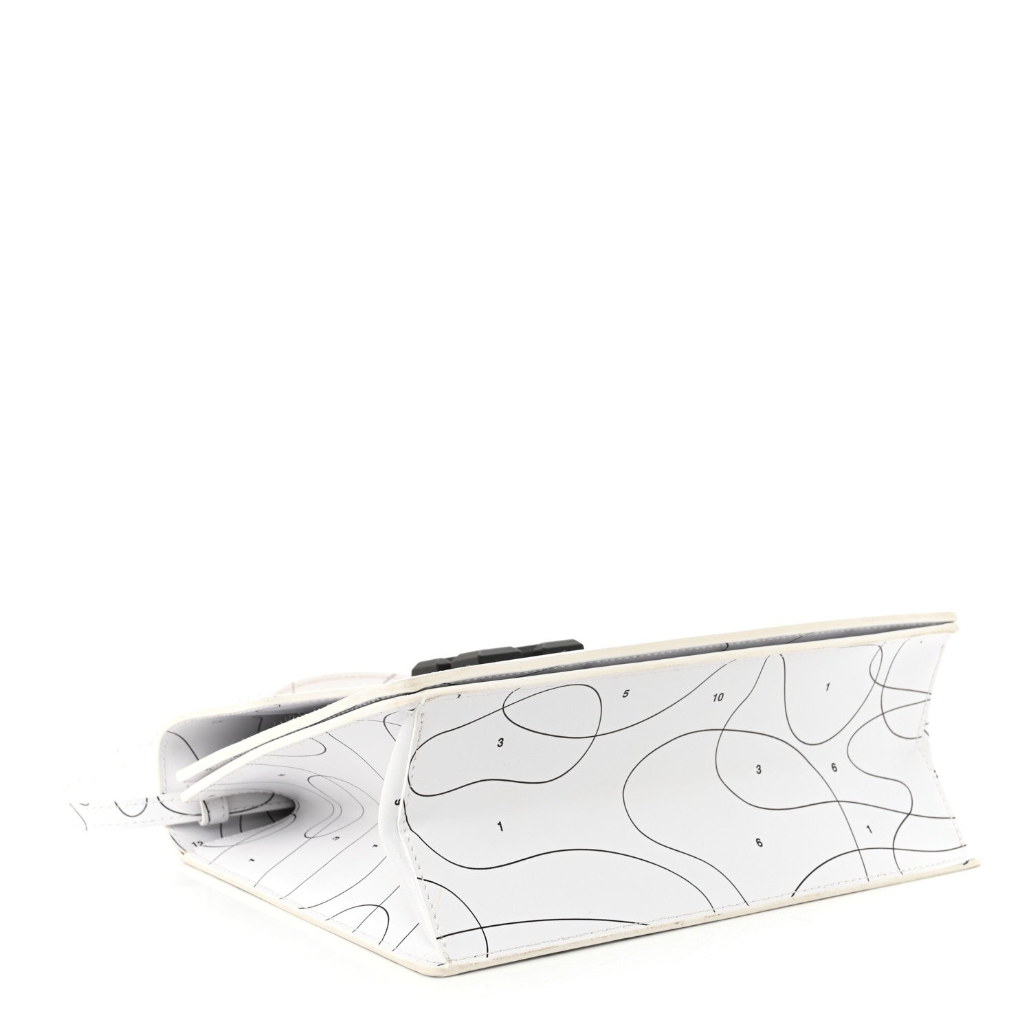 Off-White Calfskin Jitney 2.8 Puzzle Shoulder Bag White Black 4 of 13