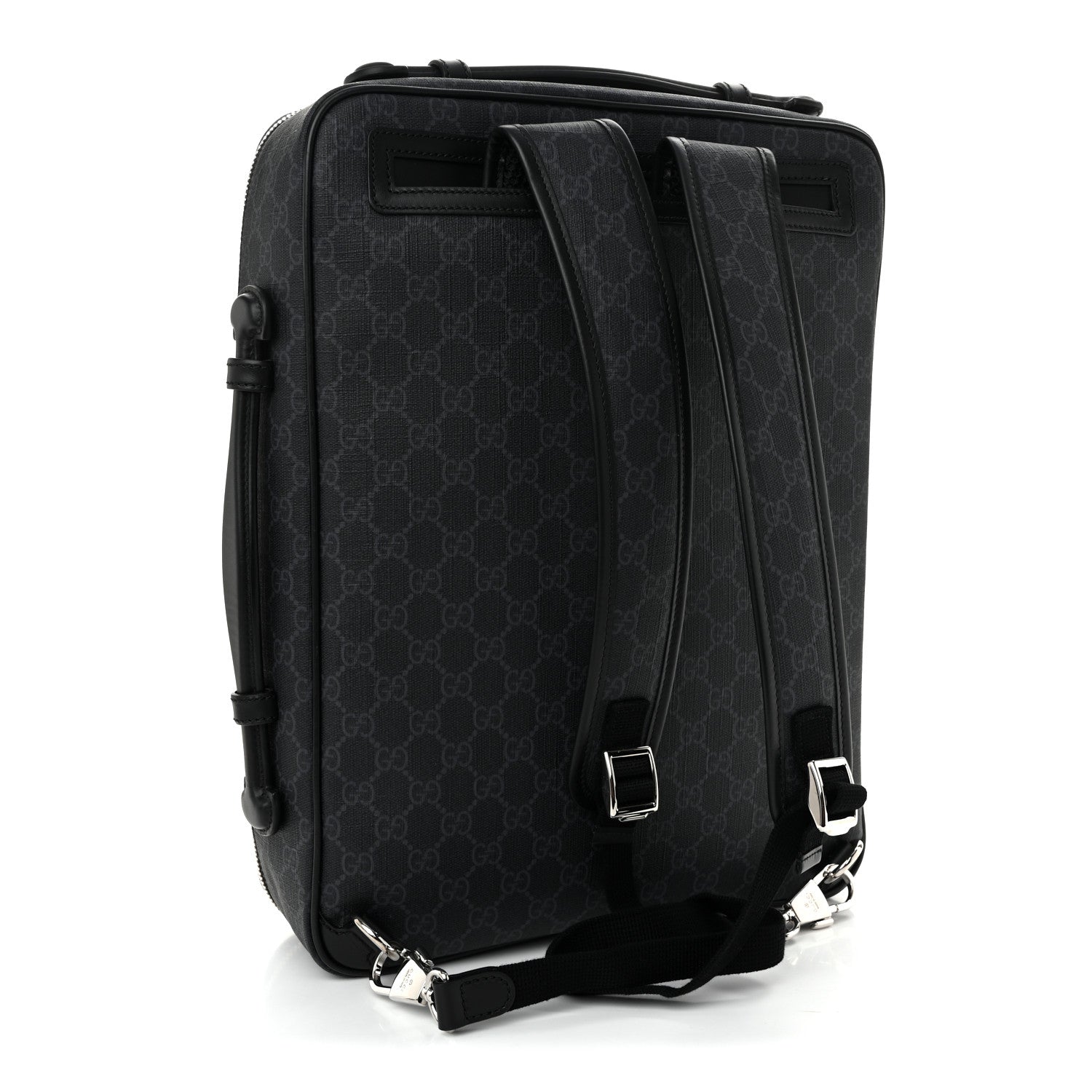 Gucci GG Supreme Monogram Briefcase Backpack Black Grey 5 of 13