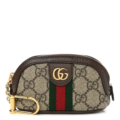 Gucci GG Supreme Monogram Web Ophidia Dome Key Pouch Beige New Acero 1 of 8