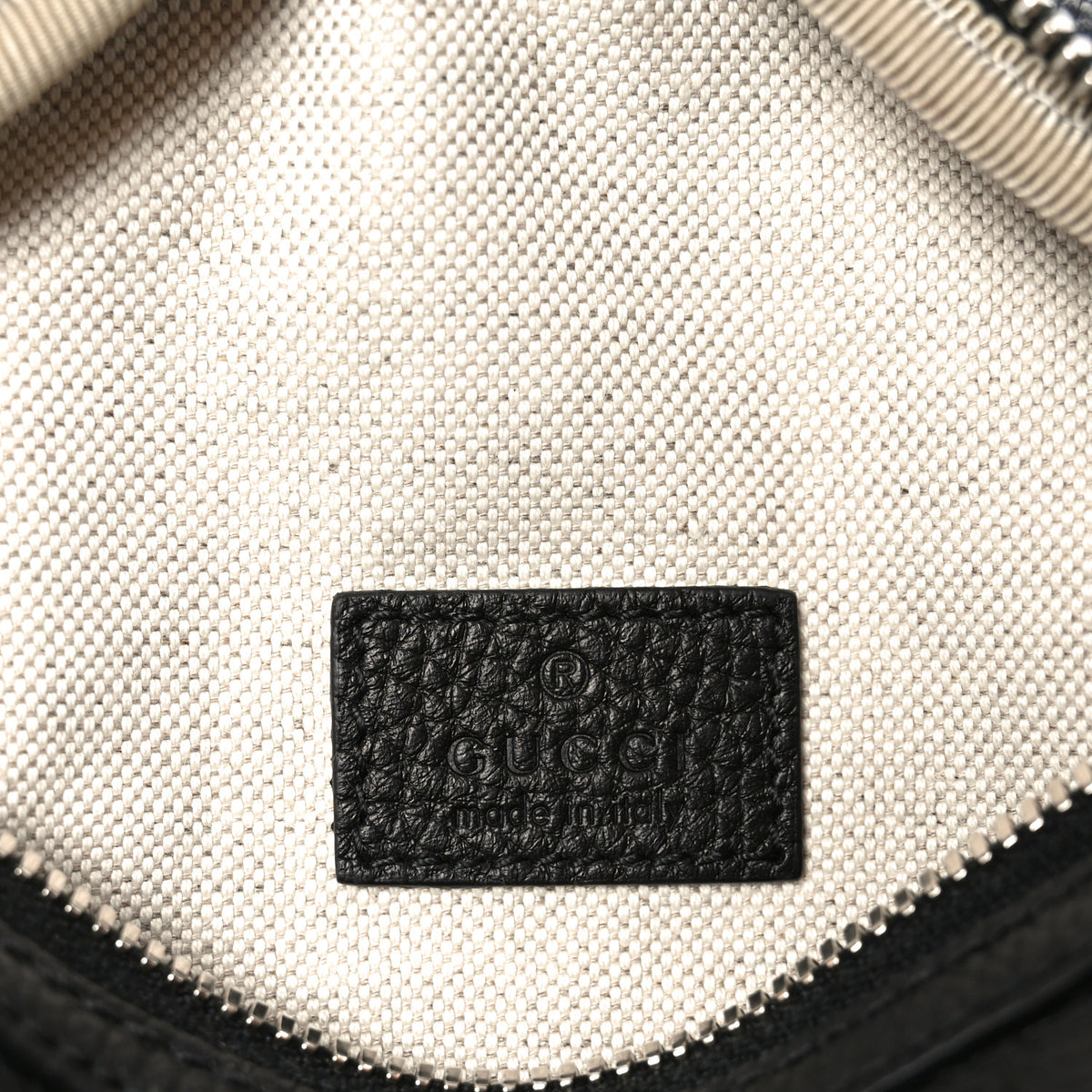 Piuma Calfskin Jumbo GG Embossed Small Belt Bag Black