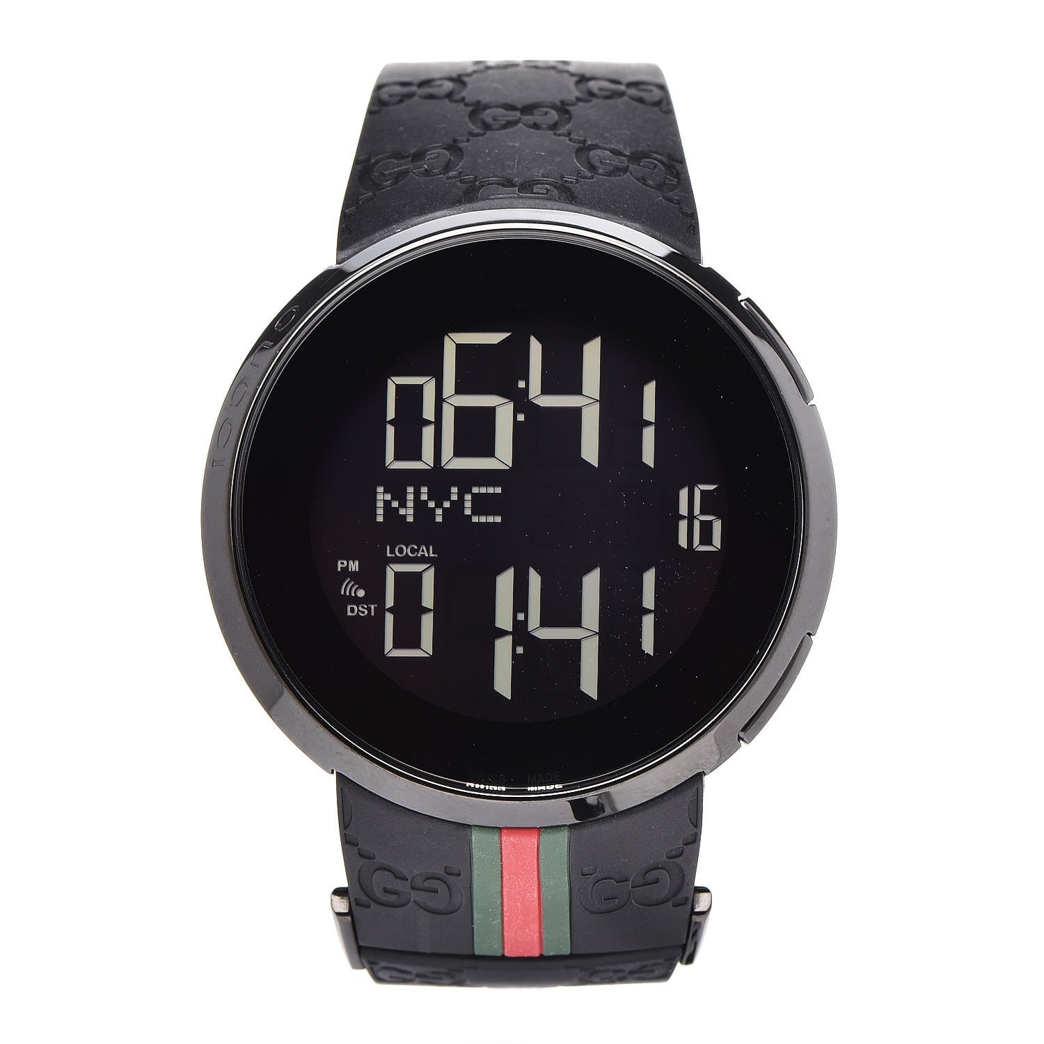 Gucci Stainless Steel Rubber 45mm Digital I-Gucci Web Watch Black 1 of 8