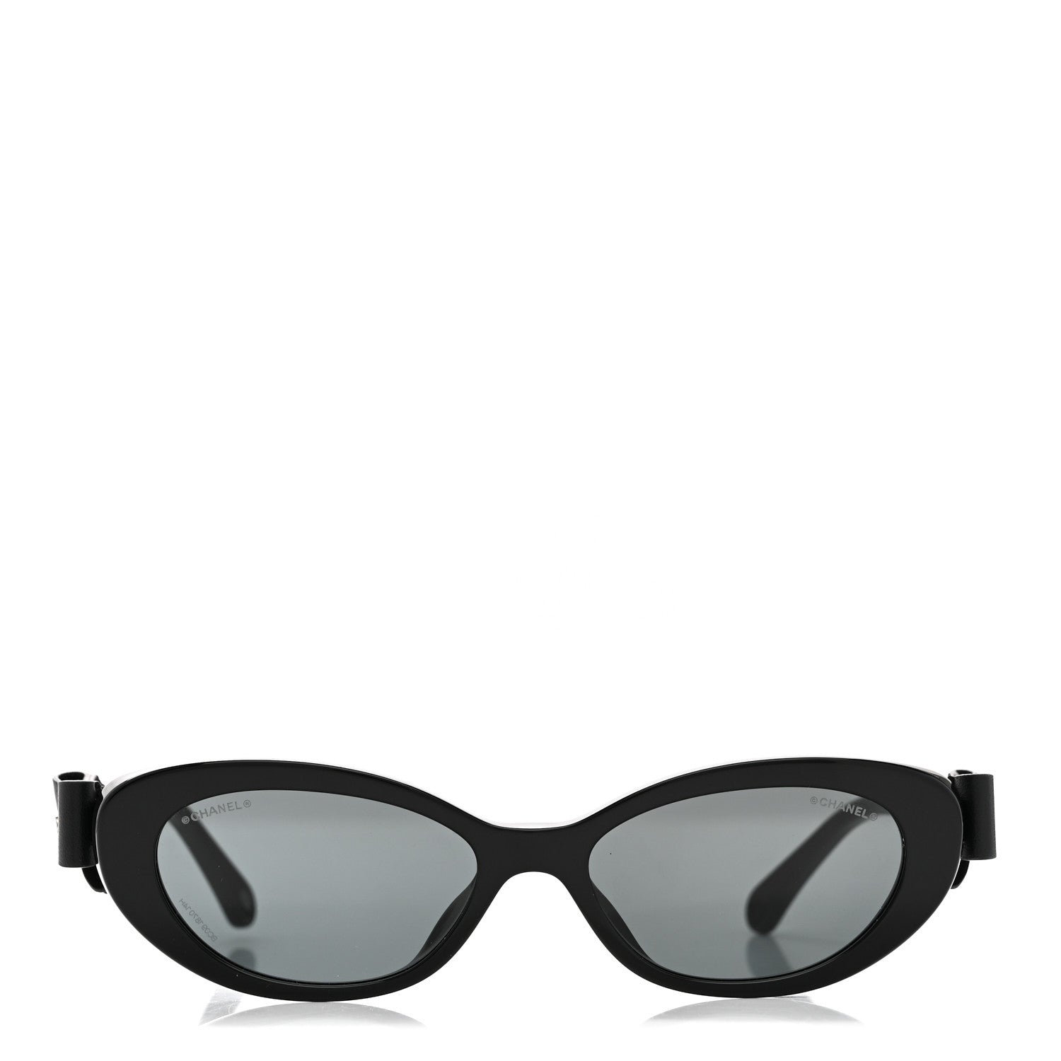 Chanel Acetate Calfskin Cat Eye Bow Sunglasses 71735A Black 2 of 8