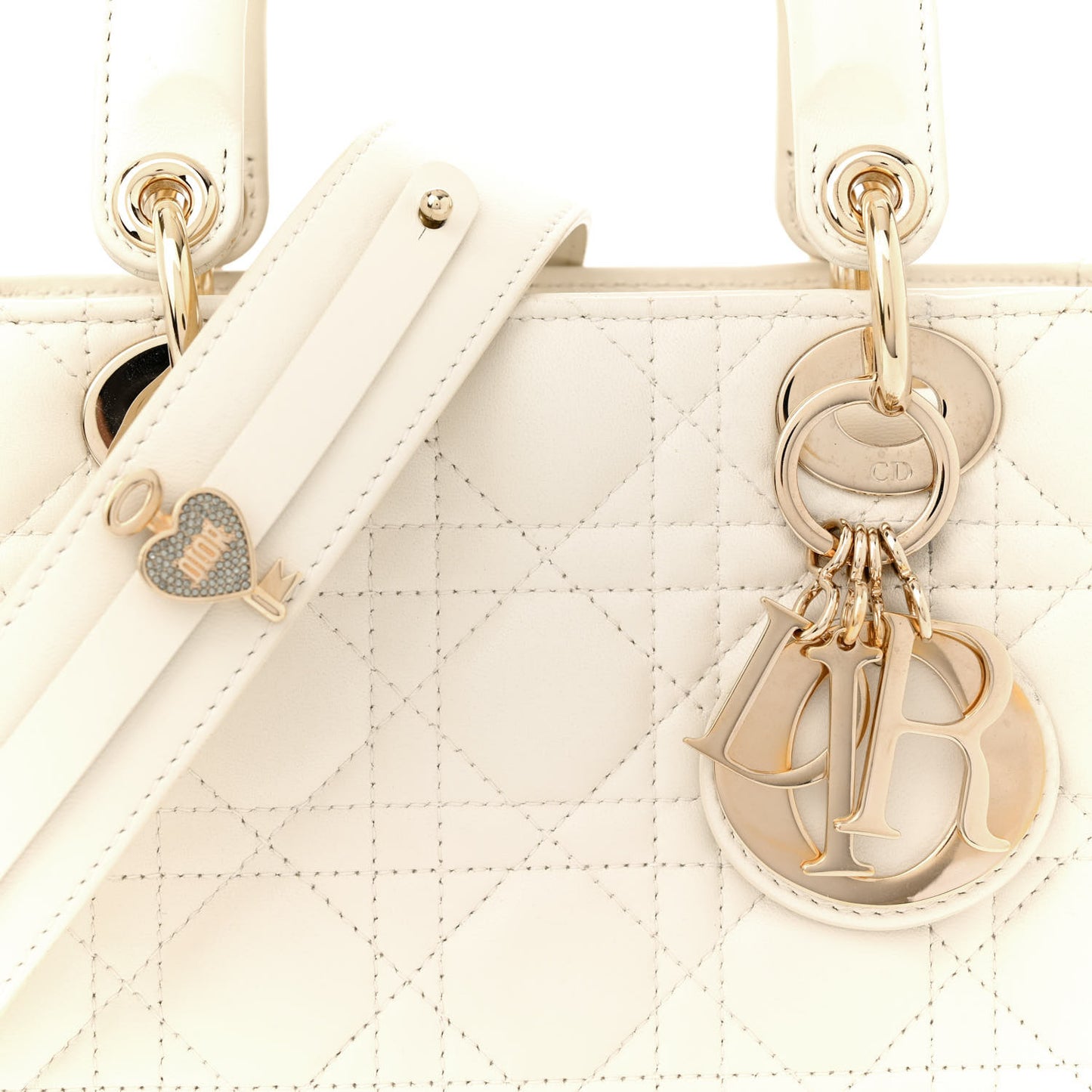 Lambskin Cannage Small My ABCDior Lady Dior White