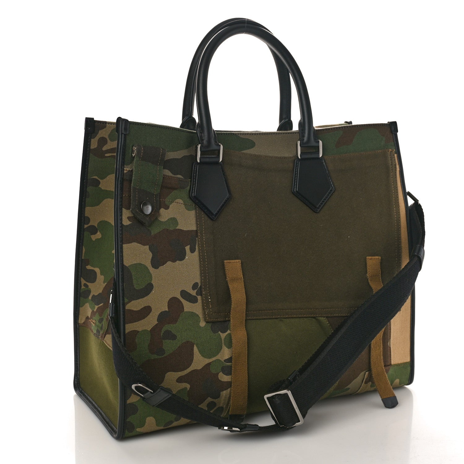 Dolce & Gabbana Large Canvas Camouflage Shopping Tote Black Multicolor 2 of 8