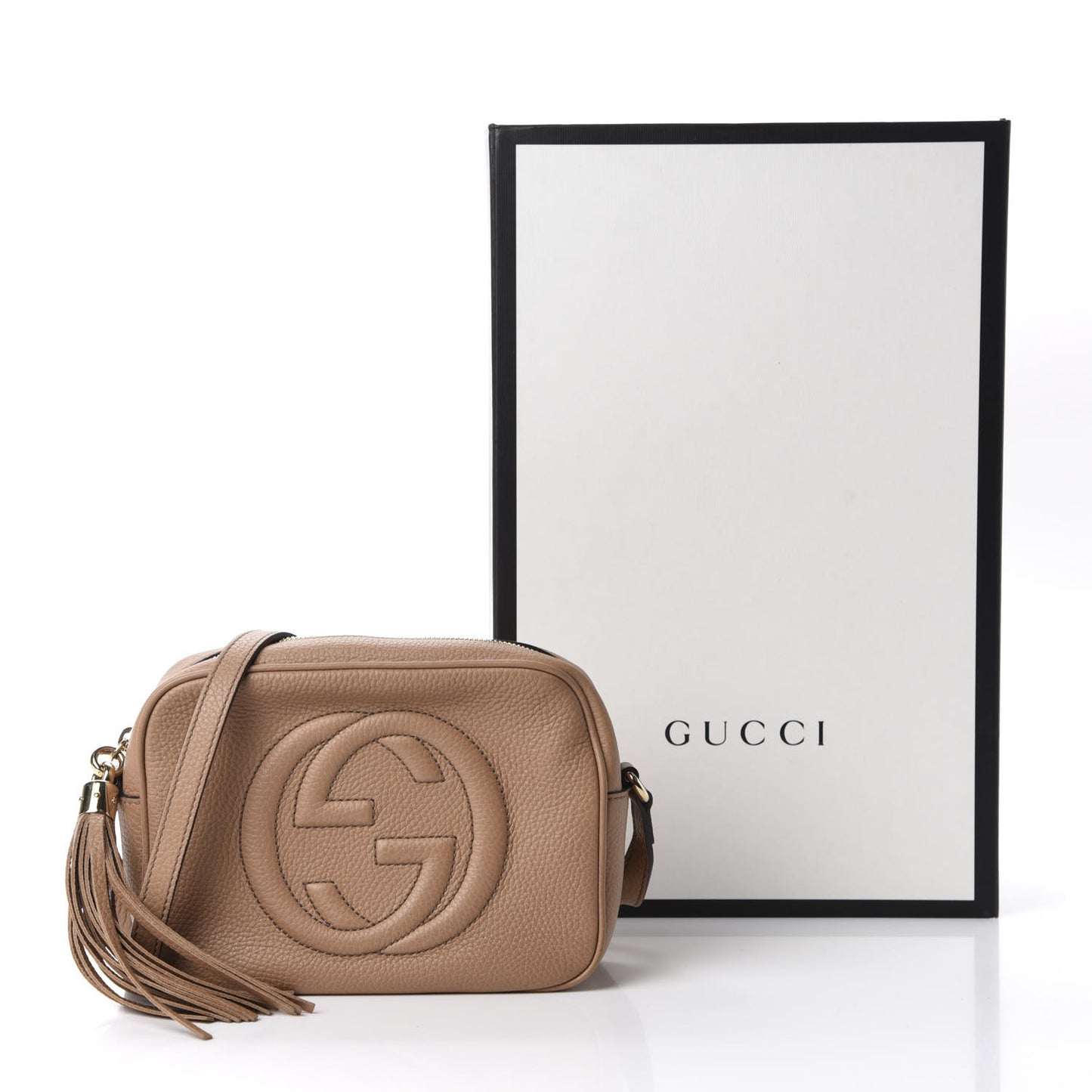 Pebbled Calfskin Small Soho Disco Bag Rose Beige