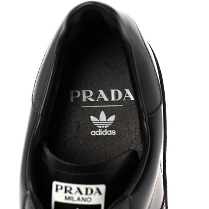 Prada X ADIDAS Brushed Calfskin Logo Mens Superstar Sneakers 11.5 Black 6 of 8