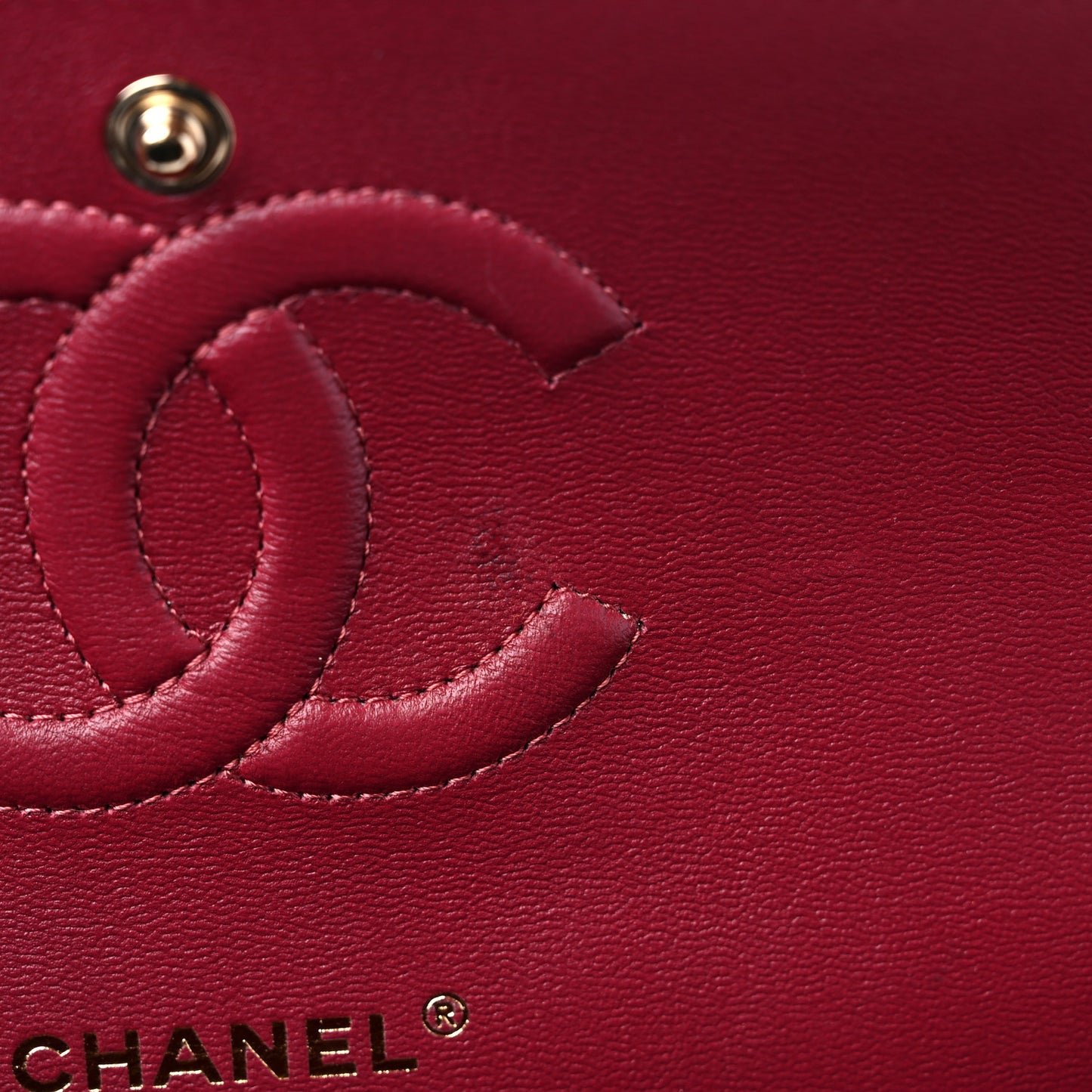 Lambskin Quilted Medium Double Flap Burgundy