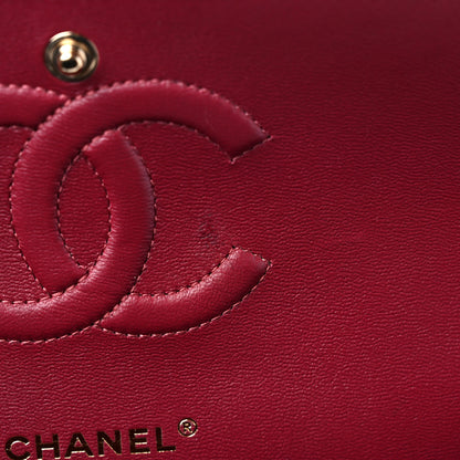 Chanel Lambskin Quilted Medium Double Flap Burgundy 11 of 12