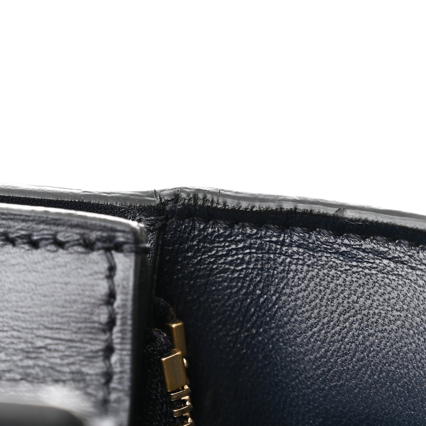 Ostrich Leg Medium Classic Box Flap Bag Dark Blue