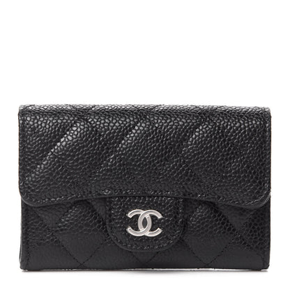 Chanel Caviar Quilted Flap Card Holder Wallet Black 1 of 9