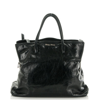 Miu Miu Vitello Shine Top Handle Tote Nero Black 1 of 8