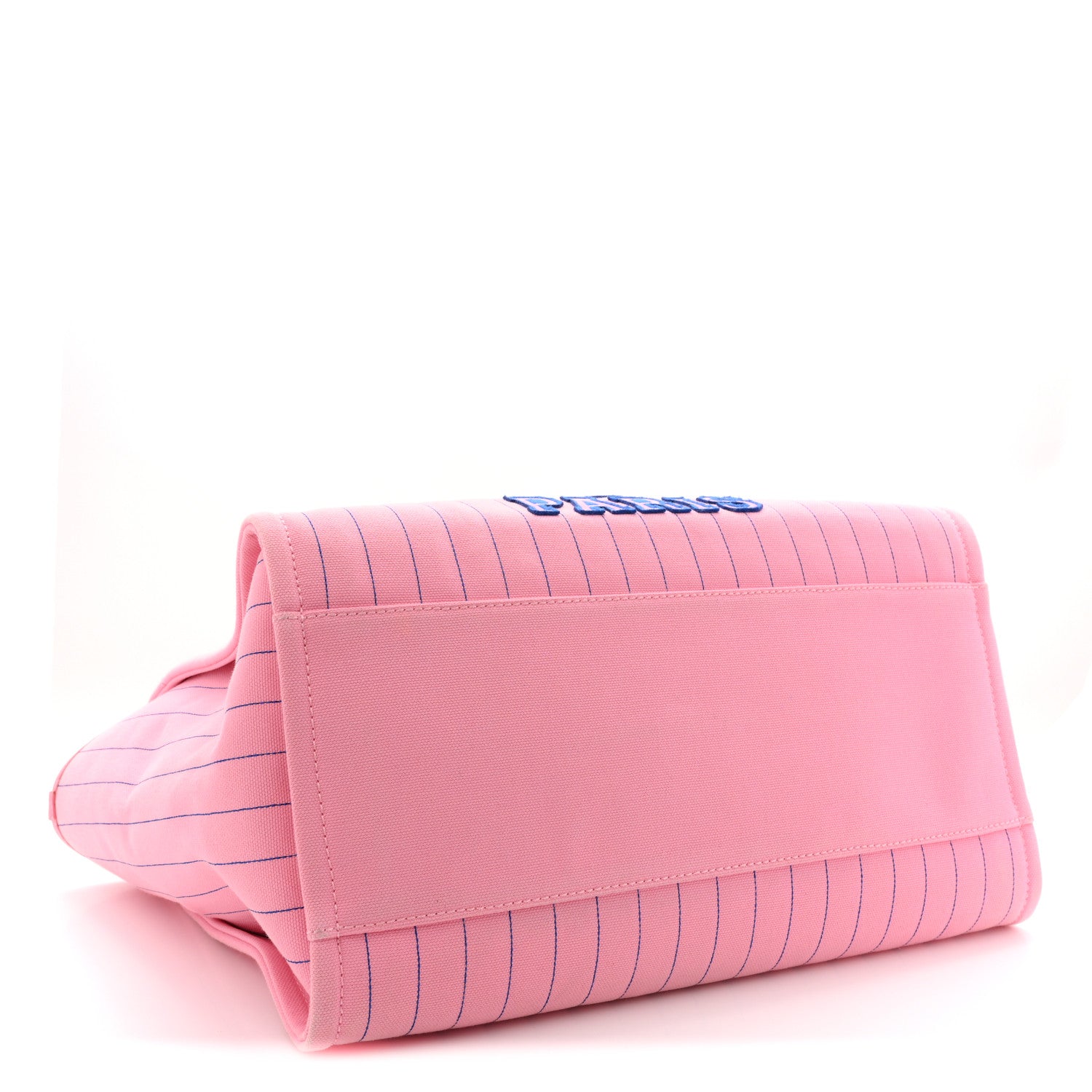 Chanel Canvas Calfskin Striped Large Deauville Tote Pink Blue 5 of 12