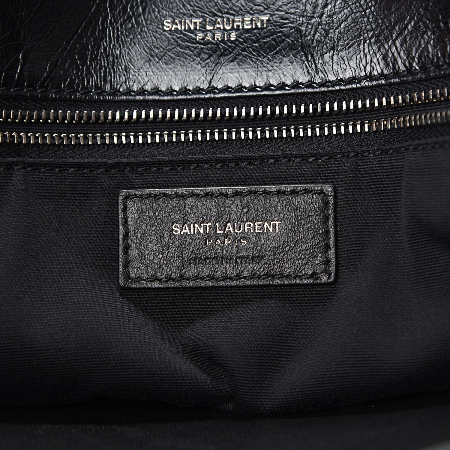 Saint Laurent Crinkled Calfskin Matelasse Monogram Large Niki Chain Satchel Black 5 of 9