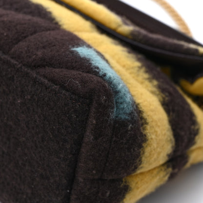 Saint Laurent Tie Dye Wool Quilted Small Loulou Puffer Monogram Chain Satchel Yellow Pacific Blue Dark Pecan 10 of 10