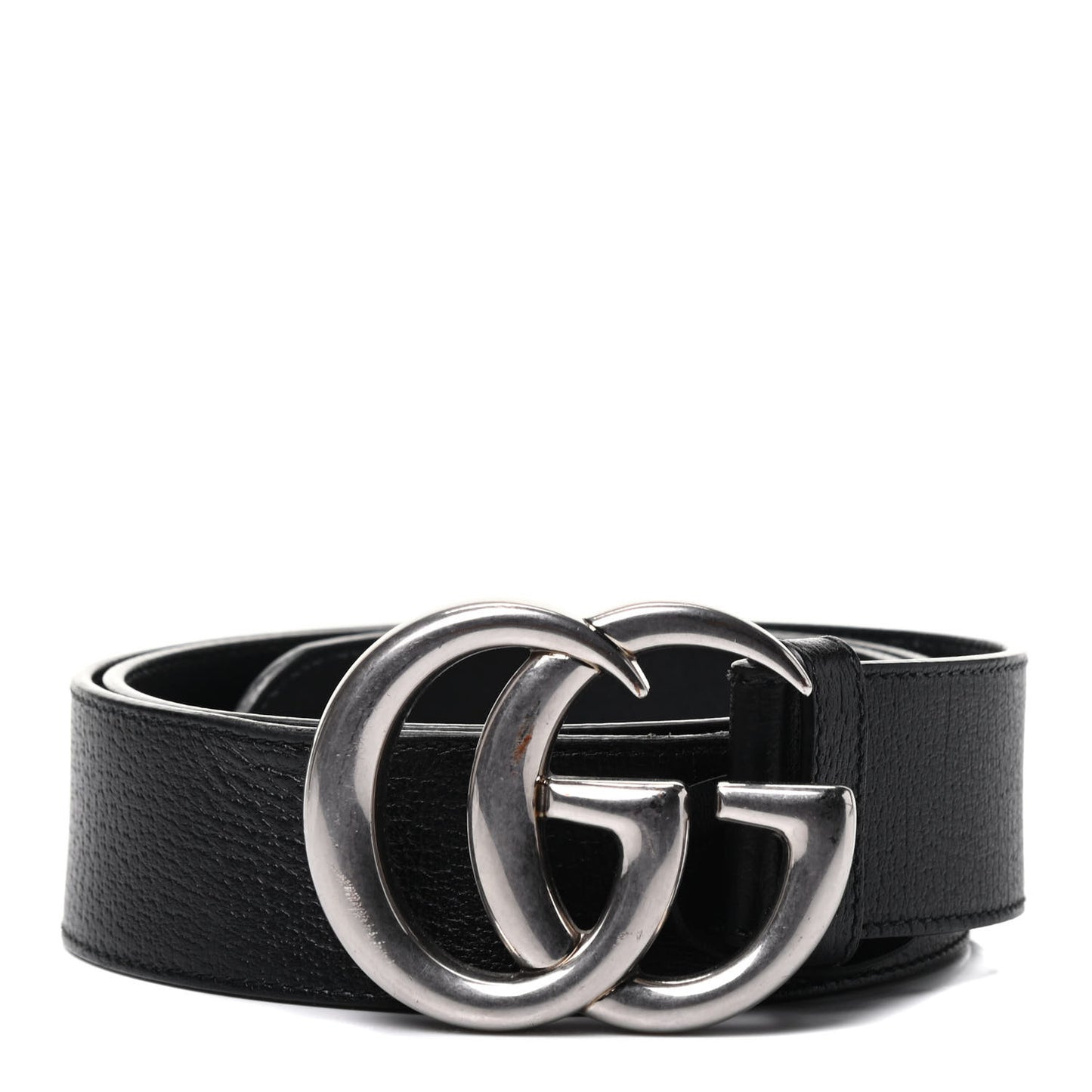 Textured Dollar Calfskin Nickel Double G 40mm Belt 90 36 Black