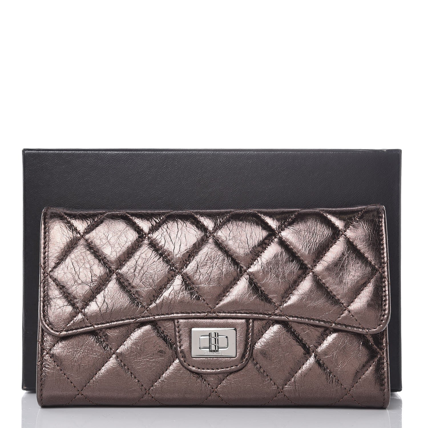 Chanel Metallic Aged Calfskin Quilted Reissue Long Flap Wallet Bronze 9 of 9