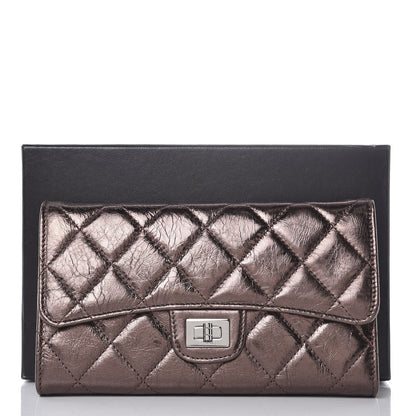 Chanel Metallic Aged Calfskin Quilted Reissue Long Flap Wallet Bronze 9 of 9