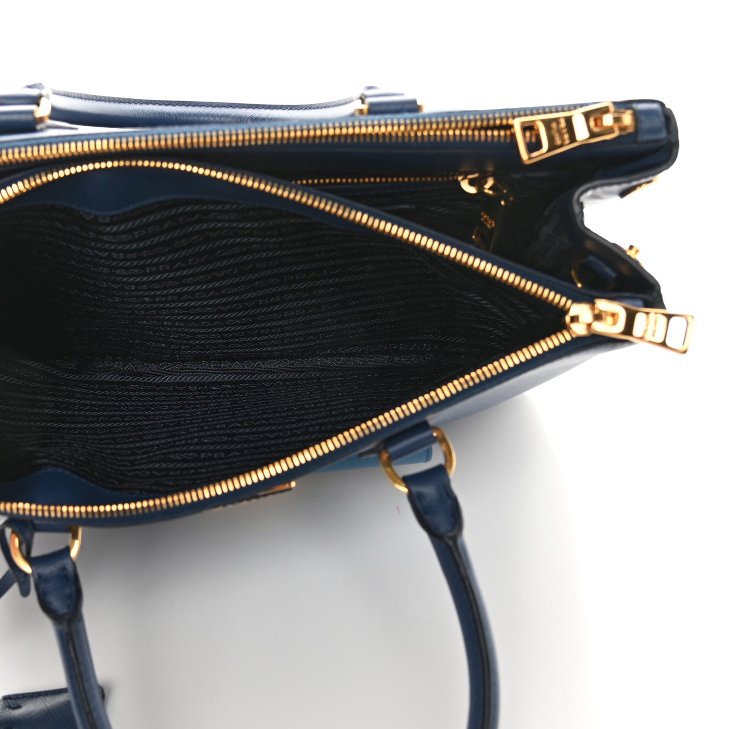 Prada Saffiano Lux Galleria Front Pocket Tote Bluette Cobalto 6 of 17