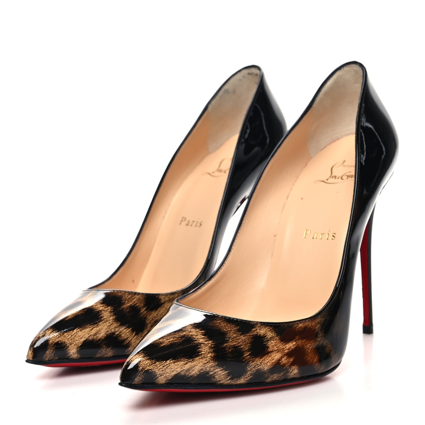 Patent Degrade Leopard Pigalle Follies 100 Pumps 38.5 Leopard Black