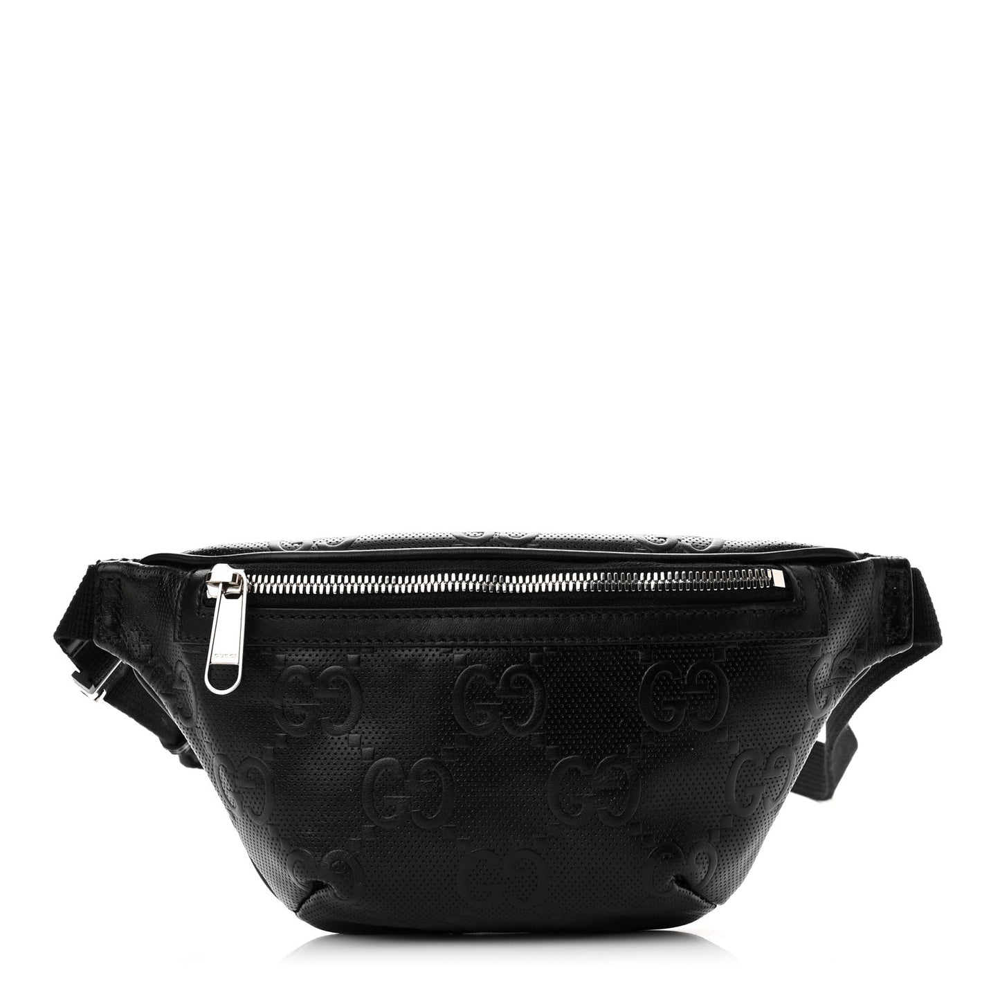 Calfskin GG Tennis Embossed Belt Bag Black