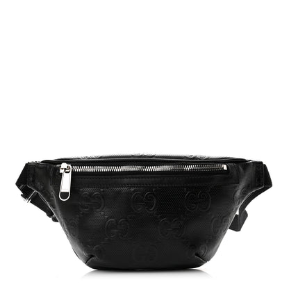 Gucci Calfskin GG Tennis Embossed Belt Bag Black 1 of 9