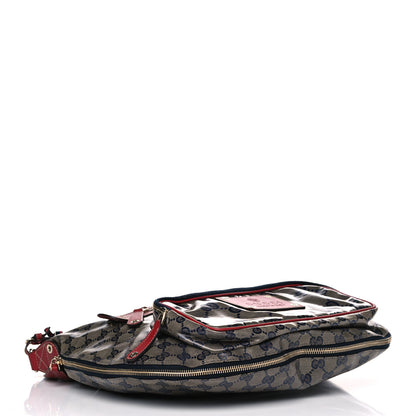 Gucci Crystal Monogram Voyager Hobo Navy Red 3 of 8