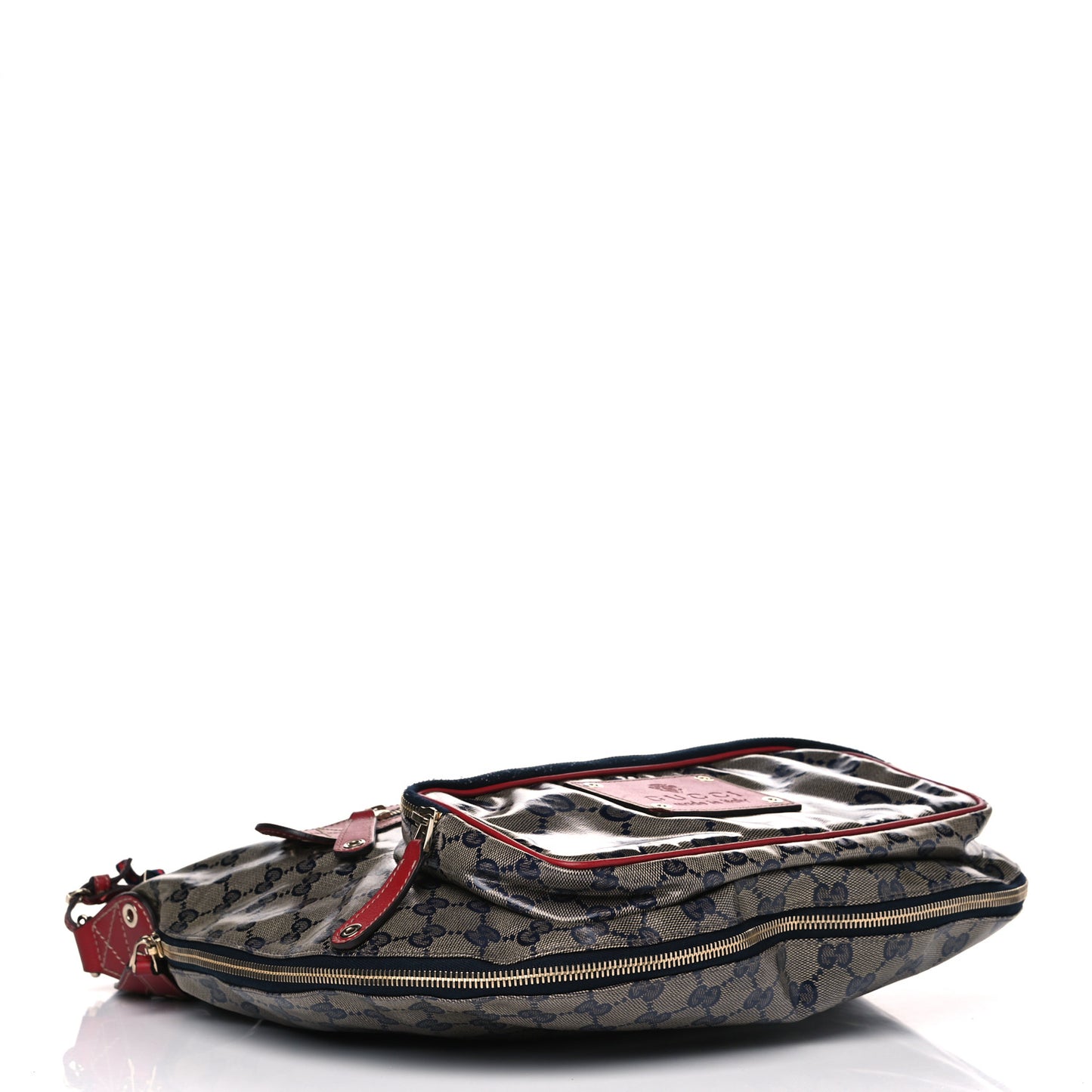 Crystal Monogram Voyager Hobo Navy Red