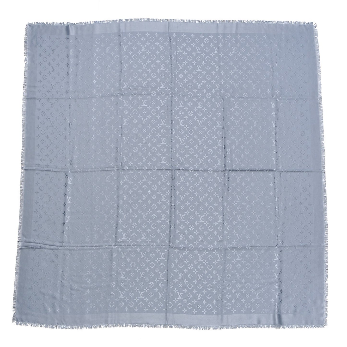 Silk Wool Monogram Shine Shawl