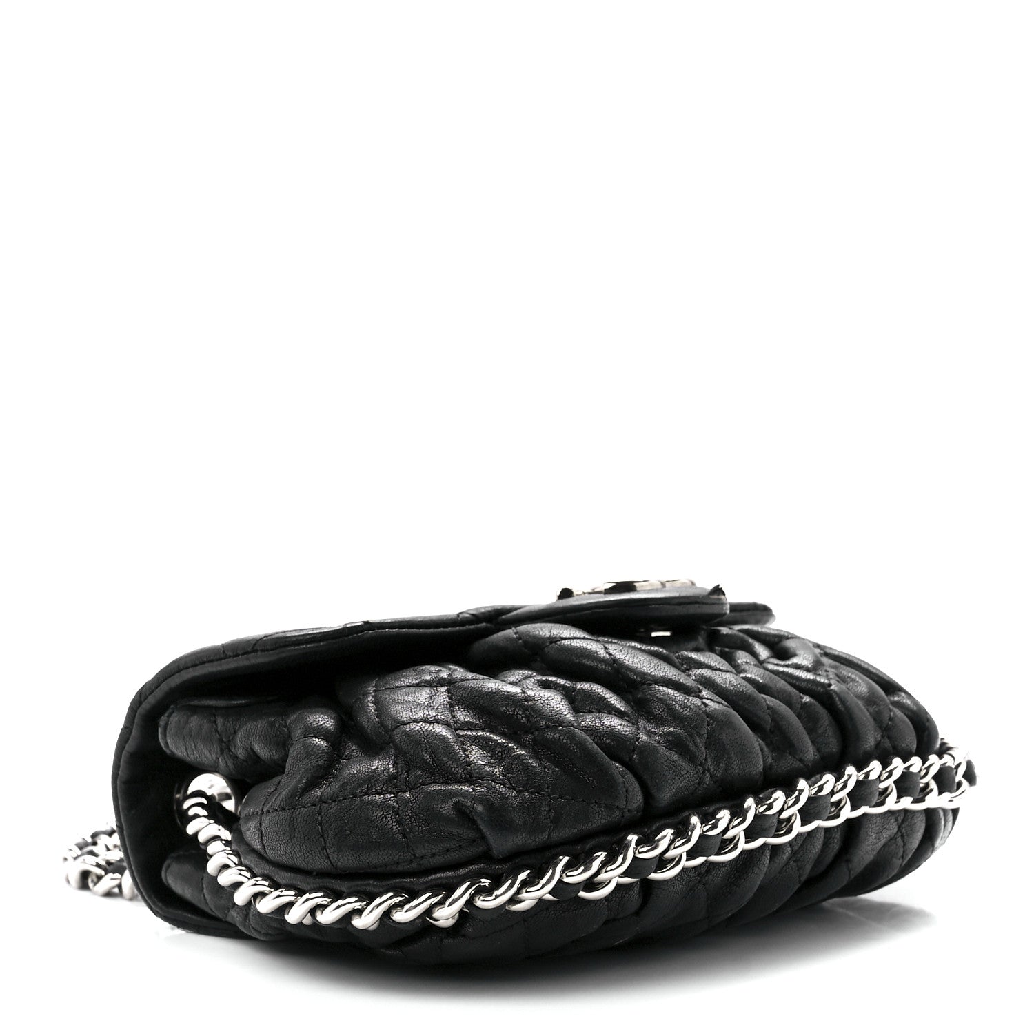 Chanel Metallic Washed Lambskin Quilted Mini Chain Around Flap Black 3 of 11