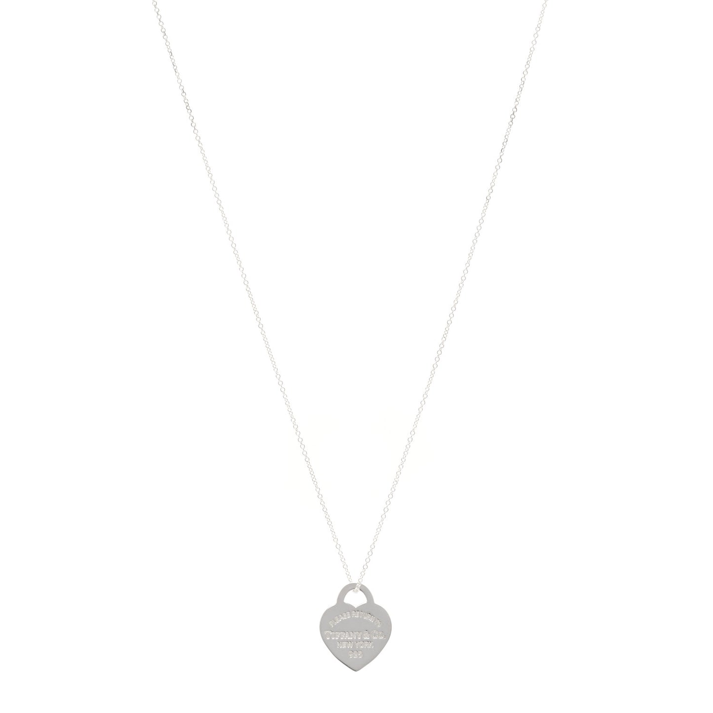 Sterling Silver Enamel Small Return to Tiffany Heart Pendant Necklace Blue