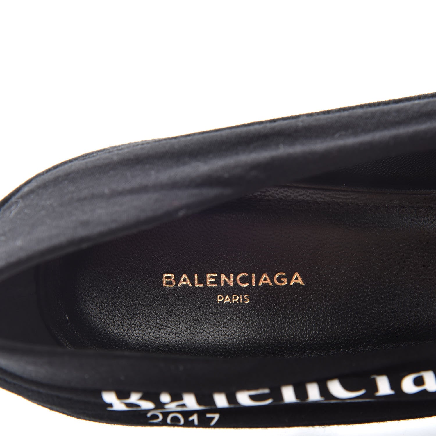 Balenciaga Jersey Crepe Political Campaign Logo Knife 115 Pointed Pumps 39 Black White Rouge 8 of 11