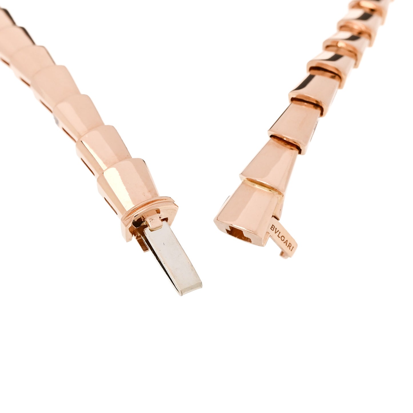 18K Rose Gold Diamond Serpenti Viper Choker Necklace S