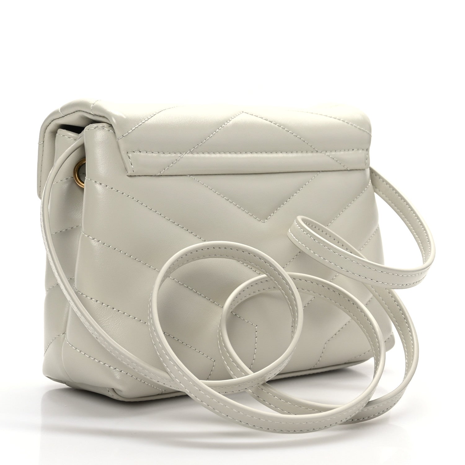 Saint Laurent Calfskin Y Quilted Monogram Toy Loulou Crossbody Bag Crema Soft 3 of 9