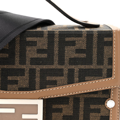 Fendi Recycled Fabric Jacquard Vitello King FF 1974 Baguette Soft Trunk Tobacco Moro Sand 8 of 14