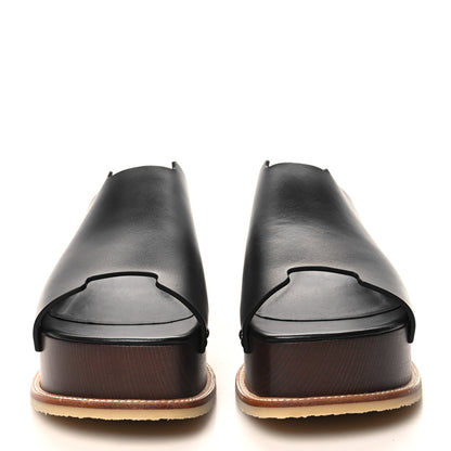 Hermes Calfskin Ellipse Sandals 37 Black 2 of 10
