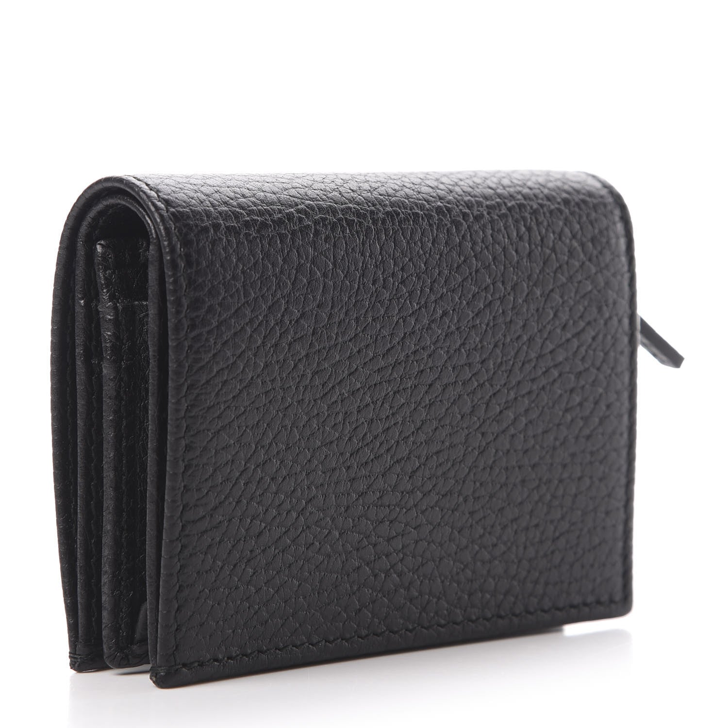 Gucci Pebbled Calfskin Butterfly Card Case Black 3 of 10