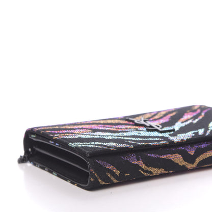 Saint Laurent Tiger Burnout Monogram Chain Wallet Multicolor 9 of 10