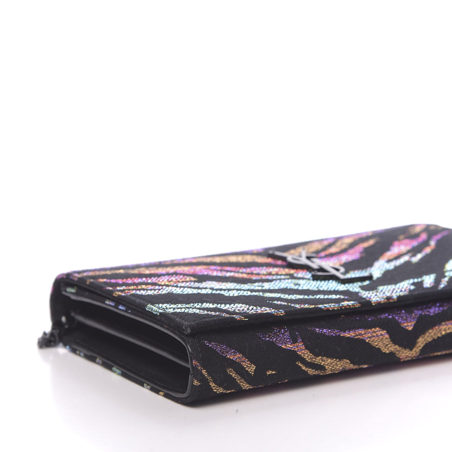 Tiger Burnout Monogram Chain Wallet Multicolor