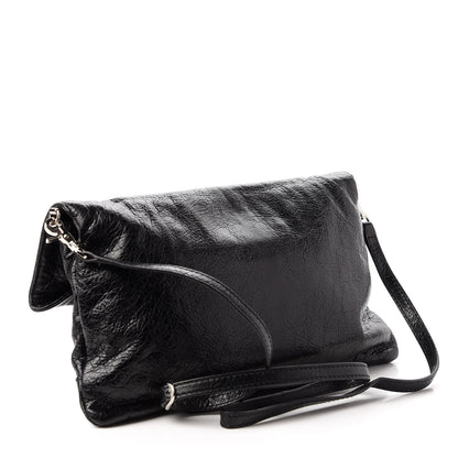 Balenciaga Agneau Giant 12 Silver Hardware Envelope Strap Clutch Black 3 of 10