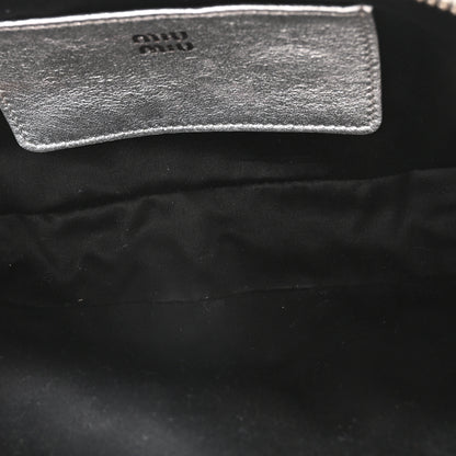 Miu Miu Metallic Nappa Matelasse Mini Arcadie Top Handle Bag Silver 5 of 9