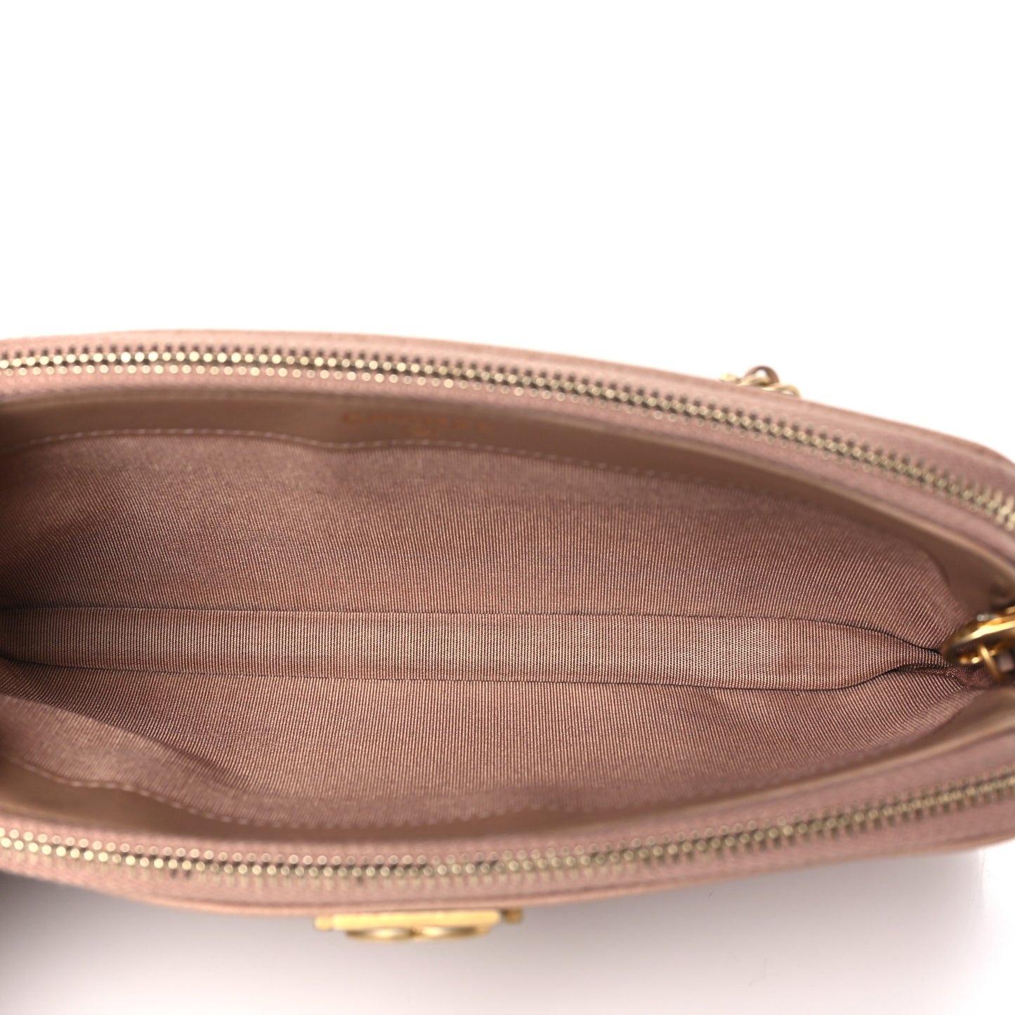Caviar Quilted Small Boy Clutch With Chain Beige
