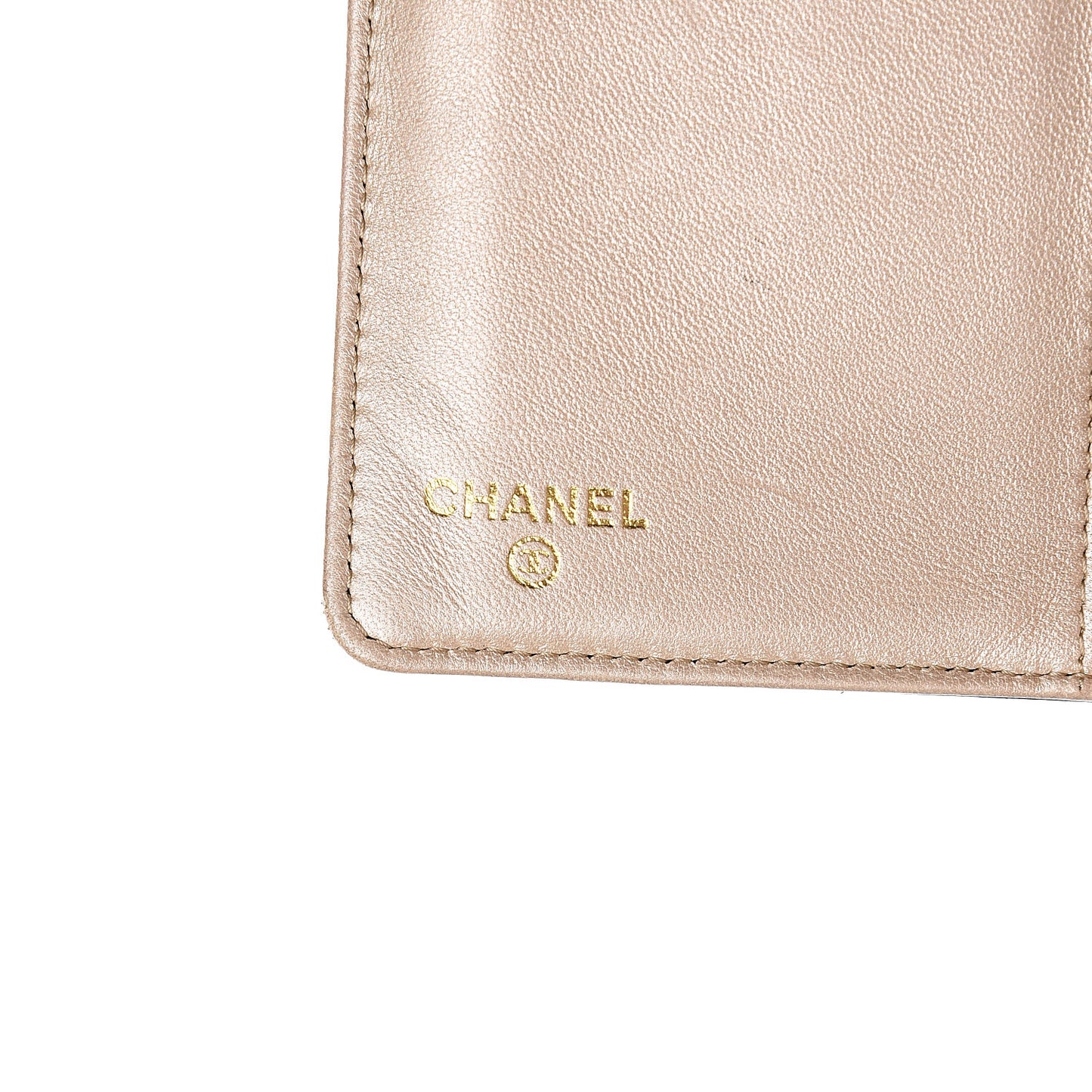 Lambskin Camellia Embossed Yen Wallet Black