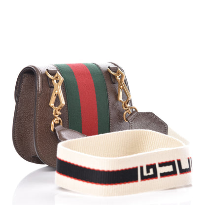 Gucci Textured Calfskin Web Crystal Heart Stripe Small Totem Shoulder Bag New Acero 3 of 14
