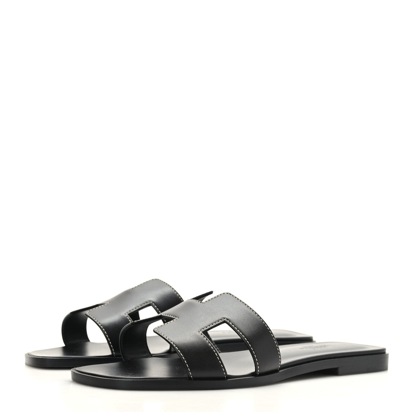 Box Calfskin Oran Sandals 38 Black