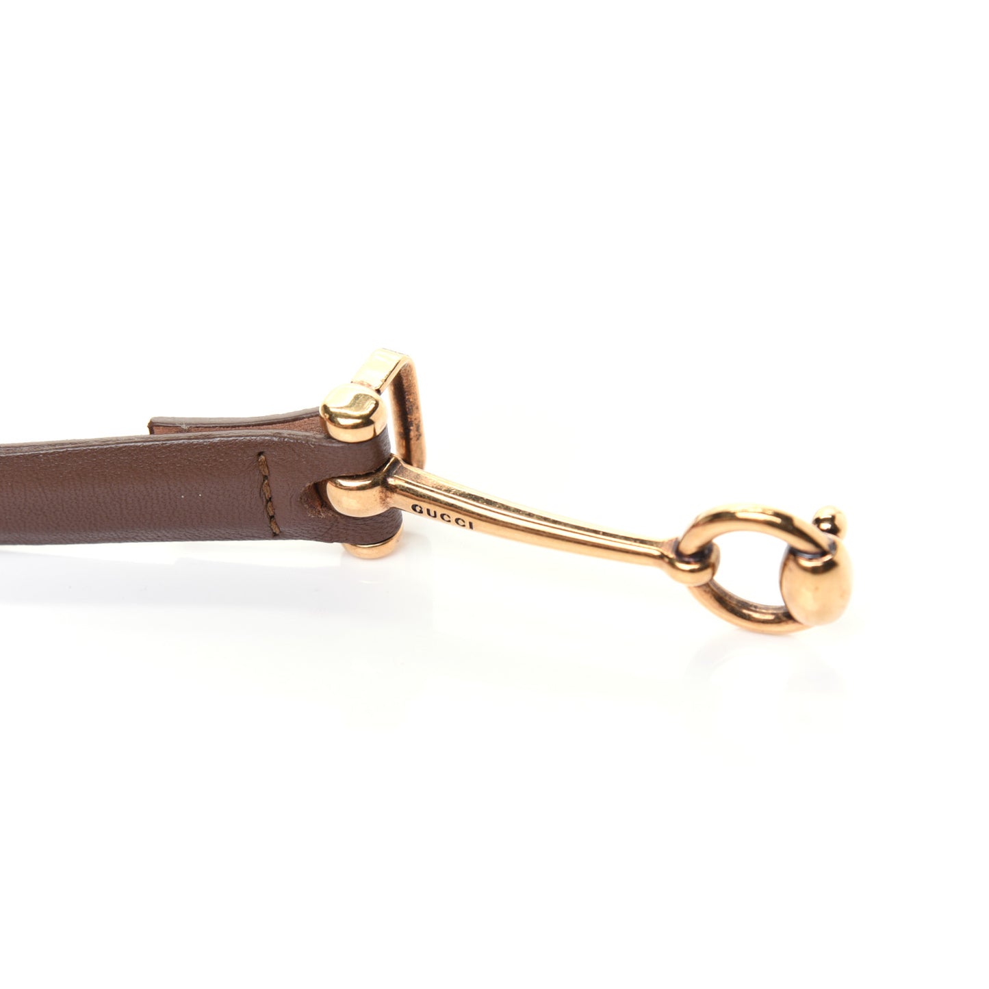 Calfskin Horsebit Skinny Belt 100 40 Brown