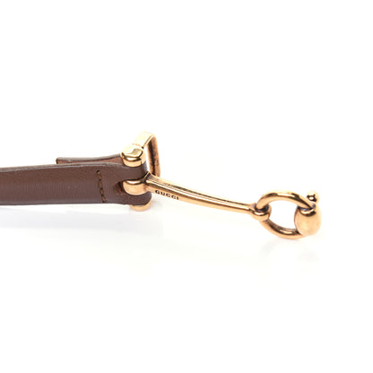 Gucci Calfskin Horsebit Skinny Belt 100 40 Brown 10 of 10