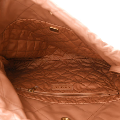 Chanel Shiny Calfskin Quilted Small Chanel 22 Camel 6 of 11