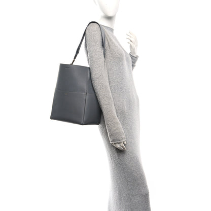 Celine Soft Grained Calfskin Sangle Bucket Bag Grey 2 of 9